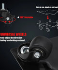 Heavy Duty Car Dolly 4 Pack With Locking Wheels And Reinforced Steel Deck 6000 Lbs Capacity Auto Mover Kit For Garage Crews showing 360° rotatable locking wheels.