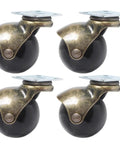 Vintage Antiqued Brass Ball Casters Super Smooth Roll Swivel Wheels With Secure Locking Brakes Perfect Fix For Couches And Desks Elegant Retro Charm Rugged Build Quality Includes 4 Units set of four black ball wheels with antique brass finish