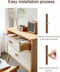 Sweet Abstract Art Solid Beech Wood Cabinet Knobs Featuring 1.6 Inch Round Profile And Rustic Red Brown Finish Arrives As A Pair shown with installation steps.
