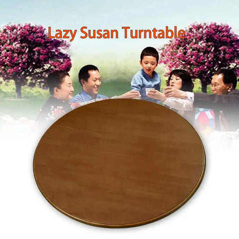 Big Shot Wooden Lazy Susan Serving Tray Smooth Operator Turntable with a durable light brown surface for easy shared dining.