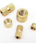 Solid Brass Insert Nuts M2 To M5 Metric Thread Knurl Nutserts for DIY Projects 25 Or 50pcs Set, knurled brass nut inserts