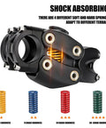Adjustable Suspension Handlebar Stem For MTB BMX And Road Bikes, 7 Degree Rise, 45mm Height, with color-coded springs for shock absorption.
