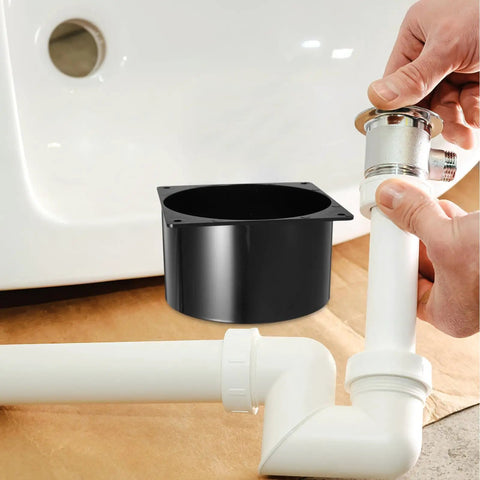 Kisangel Abs Duct Connector Flange With Square Base For Dust Collection Hose And Ventilation Systems, 120Mm size, black plastic installation.