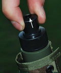 Close-up of Leakproof Outdoor Water Bottle With Oxford Cloth Canteen Large Capacity showing secure cap design, mess-free use
