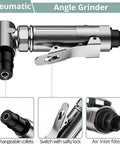 Tough 90 Degree Angle Air Die Grinder With High Torque Motor and Slip Resistant Grip for metal grinding with safety lock.