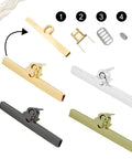 Premium Twist Lock Purse Clasps Featuring Matching Washers in gold, silver, black, and antique brass for DIY bag making.