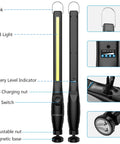 Beast Mode Bright LED Work Light Pack Of 4 With 800 Lumens Rechargeable COB Power Level Indicator Magnetic Base And Hanging Hook