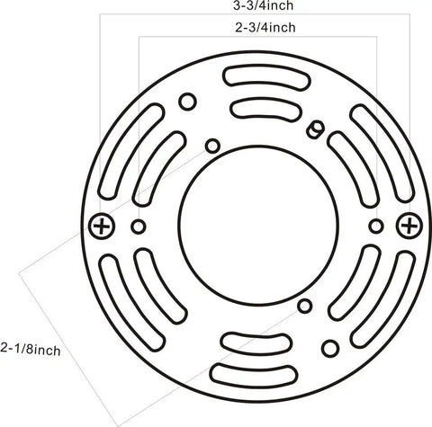 Mounting plate dimensions for Led Flush Mount Ceiling Spotlight Dimmable 8W 600 Lumens Bright As Day Warm White 3000K