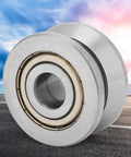 LV201ZZ V Groove Ball Bearing 12X41X20mm Sealed Guide Rail Component with waterproof seal and steel core.