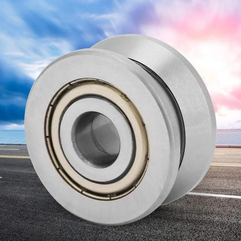 LV201ZZ V Groove Ball Bearing 12X41X20mm Sealed Guide Rail Component with waterproof seal and steel core.