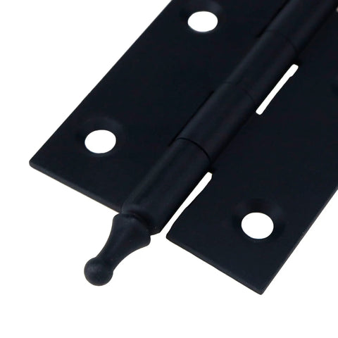 Close-up of Straight Up Durable Antique Brass Cabinet Hinges With Ball Finials heavy duty copper build, showing hinge detail.