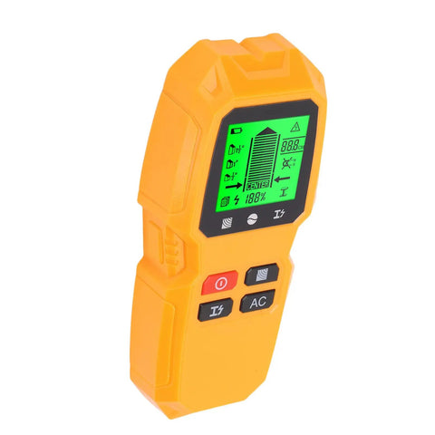 FTVOGUE Wall Detector with LCD Display, Battery Powered Stud Finder in bright yellow with an LCD screen showing measurements.