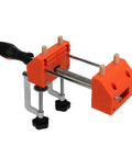 Home Table Bench Vise Clamp For Woodworking ABS And Stainless Steel Universal Clamp With Wood Pins For Bench Fixing Holding Small Pieces And Quick DIY Woodworking Tasks, orange with screw clamps