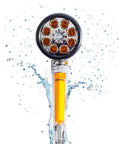 Vitamin C Shower Head With Inline Filter Handheld Lotus Style Water Purifier 2 Filters Included Removes Up To Ninety Nine Percent Chlorine And Chloramines For Softer Cleaner Skin And Healthier Hair, chrome finish, water flow