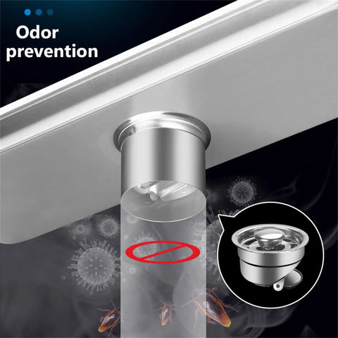 Close-up of Slick Rectangular Gold Linear Shower Drain Built With Heavy Duty 304 Stainless Steel and a removable hair catcher for odor prevention.