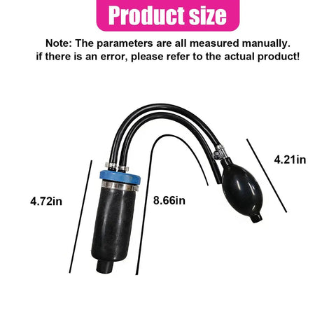 Universal Intake Adapter For Main Street Auto Smoke Machine Evap Leak Diagnostic Testing 12V high temp silicone bladder with size dimensions