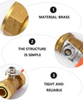Close-up of Heavy Duty Brass Ball Shut Off Valve For Water Heater Inlet Pipe with smooth turning and simple structure.
