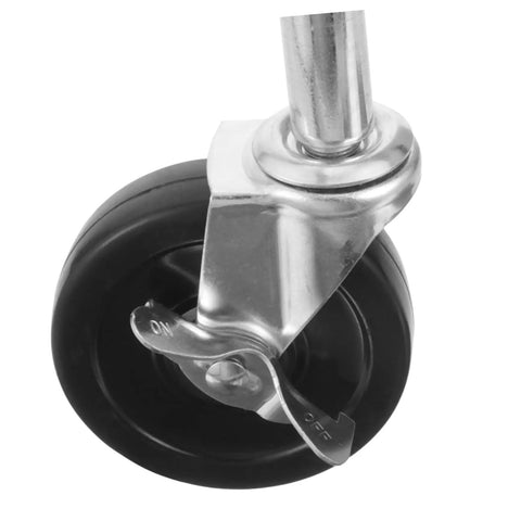 Heavy Duty Spring Loaded Gate Caster Wheel For Outdoor Fence Yard Projects Rock Solid 75kg Load Rating close-up of durable steel wheel.