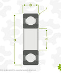 Heavy Duty 5304 ZZ Ball Bearings 2 Pack Metal Shielded 20 X 52 X 22 mm detailed dimensions illustration.