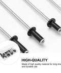 120 Pcs Black Aluminum Blind Rivets Set With Standard Head Size And Smooth Finish DIY Ready Rivet Kit For Furniture Appliances Machinery Auto