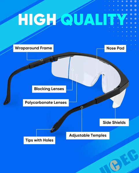 Heavy Duty Clear Safety Glasses With Built Different Eye Protection And Razor Sharp Lenses For Construction Sites Dirt Roads And Garage Grind To Keep Your Vision Crisp with wraparound frame and polycarbonate lenses.
