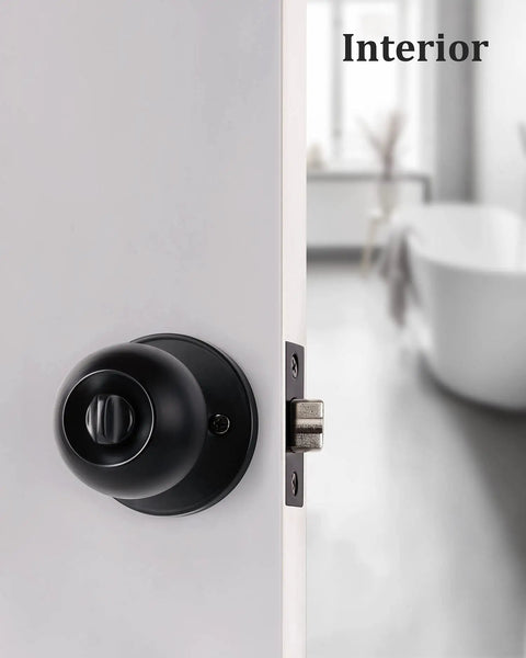 Black Door Knobs With Lock All Keys Alike 10 Pack For Interior Doors Matte Black Finish