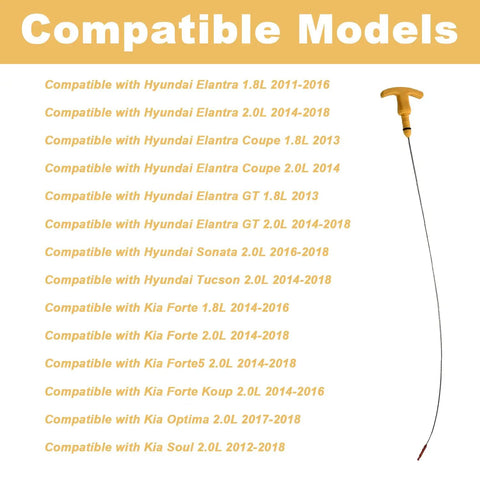 Engine Oil Dipstick 26611-2E021 266112E021 Replacement For Hyundai Elantra 1.8L 2.0L 2011-2016 And Kia Models Image