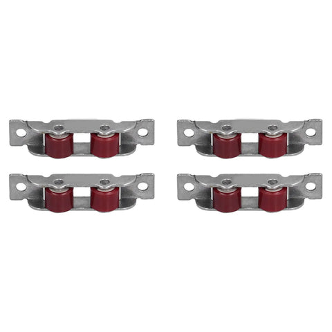 Premium Stainless Steel Sliding Window Pulley Kit, four pulleys with red wheels for smooth gliding action, patio doors upgrade.