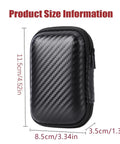 Rugged EVA External Hard Drive Case Pouch For SSDs And HDDs, dimensions 11.5 x 7.5 x 3.5 cm, black, carbon fiber design