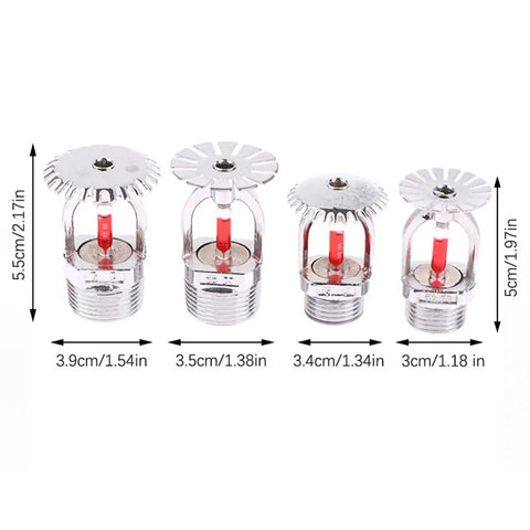 Badass 68 Celsius Fire Sprinkler Head Delivering Upright Or Down Ceiling Mount Flexibility For Snapping Straight To Half Or Three Quarter Inch Dn Fifteen Dn Twenty Pipes In Commercial Sites - chrome material and various sizes displayed.