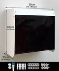 Heavy Duty EV Charger Cover Wall Mount Weatherproof Shield Rust Proof Metal Enclosure dimensions 35x40x25cm mounted on wall.