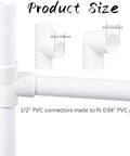 48 Piece 1/2 Inch PVC Pipe Fittings Elbow Set With 3 Way, 4 Way, 45 Degree And 90 Degree Elbows, Tee And Corner Connectors
