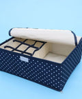 Kick Clutter To The Curb With This Hella Tough Waterproof Oxford Cloth Underwear Storage Box featuring 13 roomy grids opened.