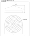 Diagram of Victorian Raindrop 10-Inch Showerhead, Dope Rainfall Pattern, Polished Chrome, Brass Construction, 127 Spray Nozzles, 2.0 GPM At 80 PSI, California Title 20 Compliant showing dimensions and nozzle layout.