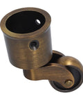 Bulletproof Round Cup Casters Swivel Wheels Dead Smooth Glide Heavy Duty Zinc Alloy Furniture Base matte bronze finish close-up.
