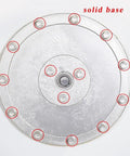 Heavy Duty Tempered Glass Lazy Susan Turntable For Kitchen Tables, solid metal base with screws for stability.