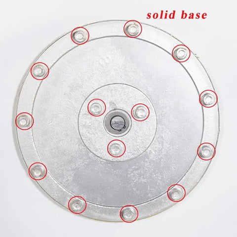 Heavy Duty Tempered Glass Lazy Susan Turntable For Kitchen Tables, solid metal base with screws for stability.