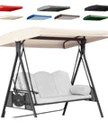 Beige Swing Canopy Replacement Top Cover For 2 To 3 Seater Porch Swing 84x48 Inches Waterproof All Weather Sun Shade