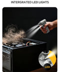Powerful Cordless Air Duster With LED Display And Brushless Motor 150000 RPM cleaning computer with LED light in use