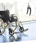 2 Pack Wheelchair Front Fork Bracket With Replacement Bearings For Heavy Duty Metal Wheel Mount, black steel brackets on wheelchair.