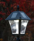 Baytown II Outdoor Solar Light Kit With 3 Inch Pole Pier And Wall Mounts Lamp Only Bright White LED Black Finish at dusk