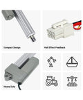 12V Industrial Mini Linear Actuator With 40 Inch Stroke, 330 Lbs Thrust, Hall Effect Feedback, Stainless Steel Rod, Brushed DC Motor, Built Tough For Marine Apps, Automation And Robotics components displayed