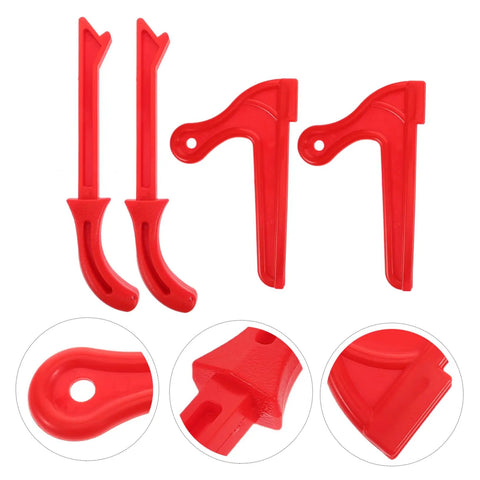 Four Pack Woodworking Push Sticks And Push Blocks For Table Saws Pro Grade Hand Safety Tools, red set displayed on white background