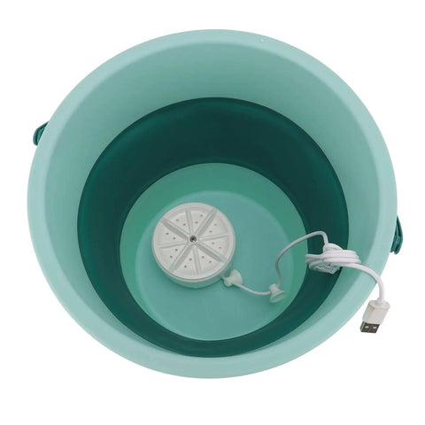 Foldable Portable Washing Machine Compact Mini Washer For Apartments Dorms And Travel Grab And Go with USB powered inside.