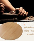 Heavy Duty Wooden Lazy Susan Rotating Dining Table Turntable Large Round Serving Platform For Kitchen And Restaurant Buffet Smooth Hand Polished Surface shows natural color, hand-made, smooth wood finish.