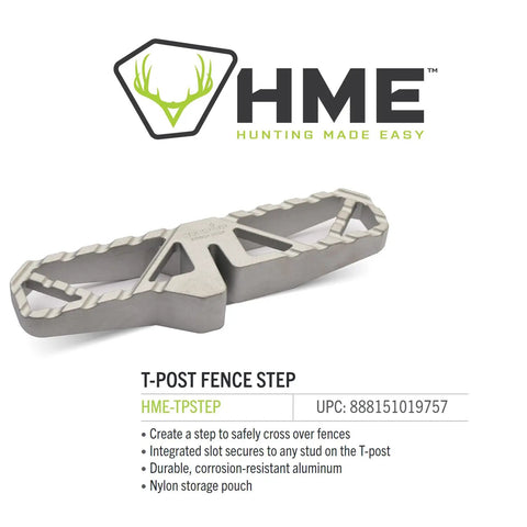 Heavy Duty Aluminum T Post Fence Step With Integrated Nylon Pouch Rock Solid Grip For No Sweat Farmyard Crossing And Slick Outdoor Trekking With Secure Safety, close-up of product.