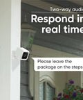 1080P HD WiFi Wired Indoor Outdoor Security Camera With Color Night Vision And 2 Way Audio Motion And Sound Alerts Local MicroSD Recording Alexa And Google Compatible Pet And Baby Monitor IP65 Weatherproof White installed on porch