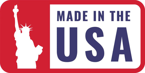 Sign featuring Lady Liberty silhouette with "Made in the USA" text on a red background, symbolizing American pride.