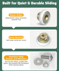 Heavy Hitter Sliding Shower Door Rollers Replacement Kit With Silky Smooth Nylon Wheels And Heavy Duty Brass Shafts for nylon roller and brass bearing details.