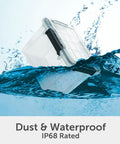 3 Pack 19 Quart Waterproof Storage Bins IP68 Clear Plastic Totes With Gasket Sealed Lids floating in water with splash